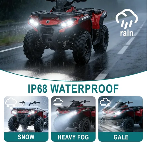Miniatura 5 de QYMOTO Bombillas H11 ATV compatibles con Can Am Outlander 850 1000 650, luz antiniebla Can Am Defender, 12000LM 6500K blanco frío, paquete de 2