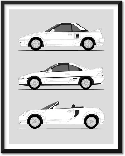 Miniatura 22 de Idea Network Póster hecho a mano compatible con Toyota FJ Cruiser, arte de pared impreso hecho a mano, decoración de los BJ, FJ25, FJ40, FJ43, FJ45