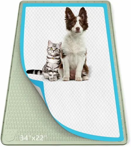 Miniatura 32 de Soporte para orina para perros, 51 x 25.6 pulgadas, de silicona, a prueba de fugas, borde alto, antiderrames, para cachorros, gatos, conejos