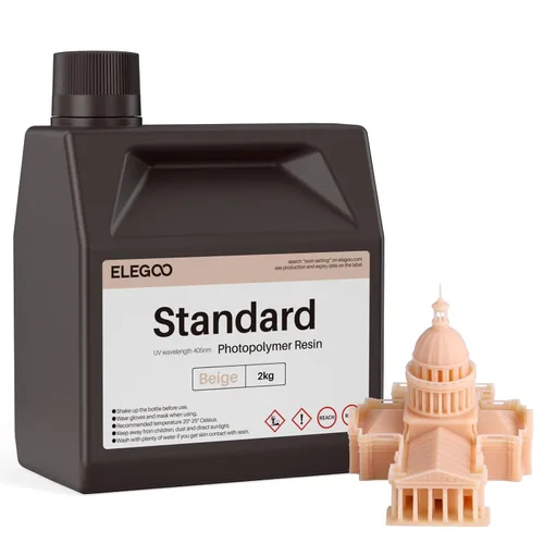 Miniatura 27 de ELEGOO Resina de impresora 3D estándar mejorada 2.0, resina fotopolimérica de curado UV de 405 nm para Mars Saturn Jupiter MSLA DLP LCD 3D Printing
