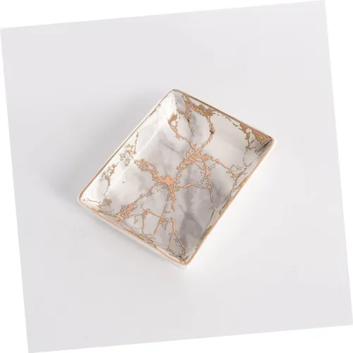 Miniatura 9 de ABOOFAN 3pcs bandejas decorativas trinket tray ceramic tray ceramic ring tray ceramic ring plate earring tray decorative serving tray decor tray