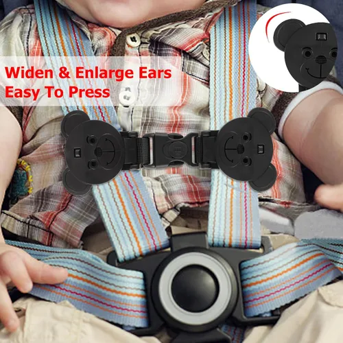 Miniatura 6 de Correa de Seguridad con Candado Anti Escape, Clip de Pecho en Forma de Oso para Arneses de Bebé, Previene que los Niños/Niñas Saquen sus Brazos