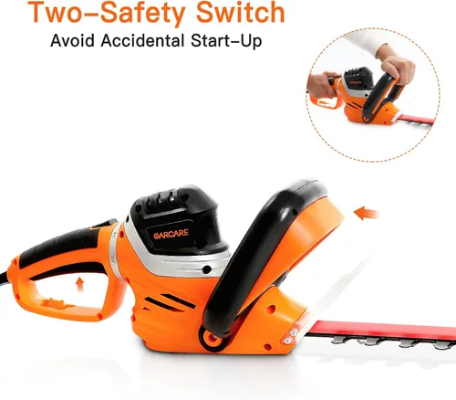 Miniatura 4 de GARCARE Cortadora de Setos Eléctrica con Cable de 4.8 Amperios, Cuchilla Láser de Doble Acción de 24 Pulgadas, Cortadora de Árboles y Ramas