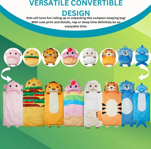Miniatura 6 de Tapete para siesta preescolar con personaje de Nap Buddies para niños, saco de dormir con almohada para guardería, a partir de 3 años Cordero