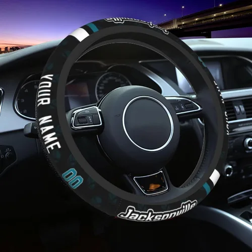 Miniatura 26 de Cleveland - Fundas personalizadas para volante de fútbol, con nombre y número, antideslizantes y absorbentes de sudor, accesorios para automóviles