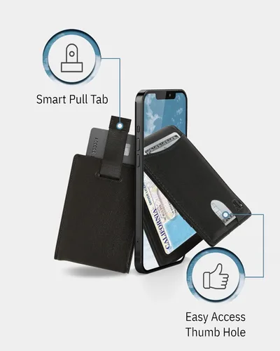 Miniatura 4 de Access Denied Billeteras delgadas y plegables para hombre, billetera delgada minimalista con clip para dinero, bolsillo frontal, tarjetero