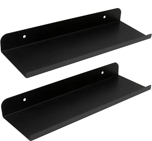 Miniatura 7 de Anxingo Estantes flotantes para montar en la pared, estantes pequeños de metal para montar en la pared, estantes flotantes de pared, estante