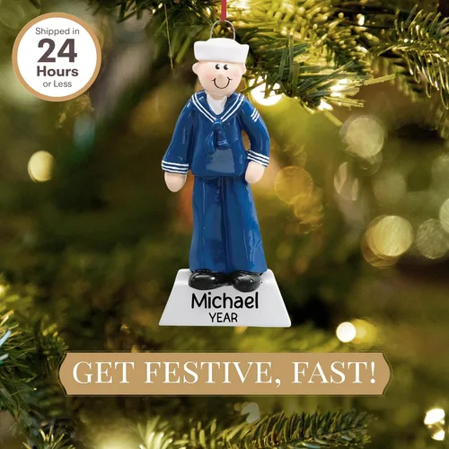 Miniatura 2 de Adorno personalizado de la Fuerza Aérea 2025 Personalización gratuita las 24 horas Adornos militares de Navidad grabados con láser para árbol