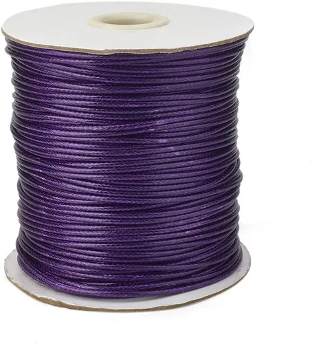 Miniatura 36 de Cheriswelry 90 yardas/rollo de 0.079 pulgadas, cordón encerado negro de poliéster coreano, joyería de cuentas, hilos para manualidades, cuerda