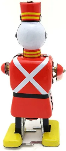 Miniatura 3 de Charmgle Juguete de estaño de cuerda para caminar robot baterista figura juguete, colección para adultos, juguete de relojería, recuerdo de fiesta