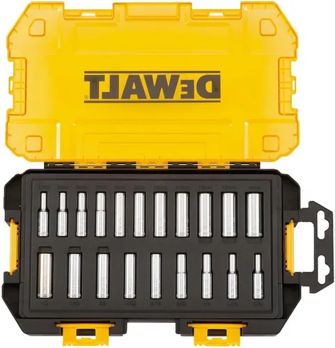 Miniatura 6 de DEWALT Juego de enchufes profundos, 20 piezas, unidad métrica de 3/8 pulgadas SAE (DWMT73812) y juego de enchufes profundos, 20 piezas, unidad