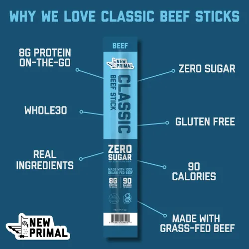 Miniatura 3 de The New Primal - Muestra de barras de carne, carne de res alimentada con pasto, pollo 100% natural, refrigerios saludables keto y sin gluten