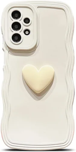 Miniatura 41 de Funda para Samsung Galaxy S22 para mujer, linda funda Kawaii 3D Love Heart color sólido rizado ondulado lente de cámara cubierta a prueba de golpes