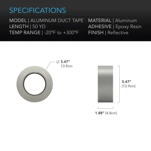 Miniatura 4 de AC Infinity Cinta adhesiva para conductos de aluminio, cinta de papel aluminio HVAC profesional de grado pesado para sellar, parchar, aislar