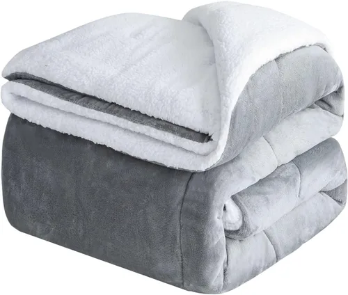 Miniatura 11 de CHOSHOME Manta de forro polar Sherpa - Manta gruesa y cálida para invierno, manta de felpa suave y mullida para cama, sofá y viajes