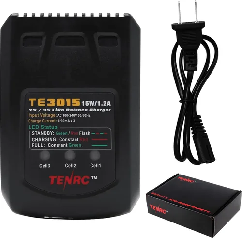 LiPo Cargador de batería - 2S 3S RC Baterías Balance Cargadores AC 7.4-11.1V 15W 1.2A con XH3P XH4P Plug para RC Car LiPo Batería Barco Avión Camión