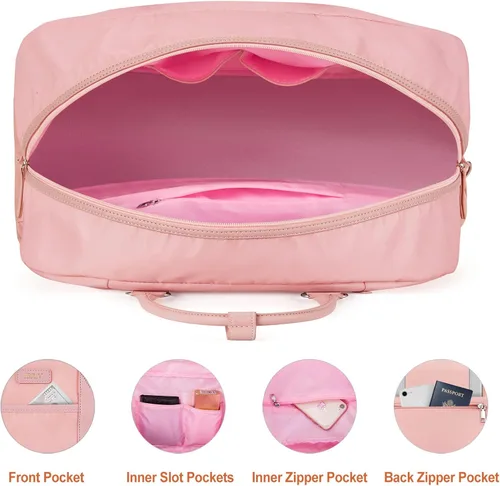 Miniatura 44 de IBFUN Bolsas de fin de semana para mujer, bolsa grande de lona para viaje, bolsa de viaje con compartimento para zapatos, 21 pulgadas, juego de 3
