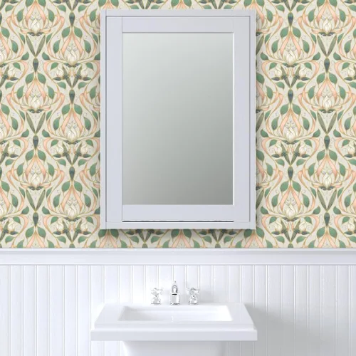 Miniatura 9 de Papel tapiz para despegar y pegar, diseño Art Nouveau Blossom Floral Nature Blossoms Elegante papel pintado extraíble personalizado por Spoonflower