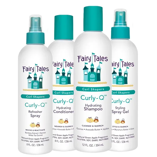 Miniatura 9 de Fairy Tales Curly Q - Champú hidratante para niños de 12 onzas y acondicionador de 8 onzas, sin parabenos, sulfatos, gluten y nueces, para todos