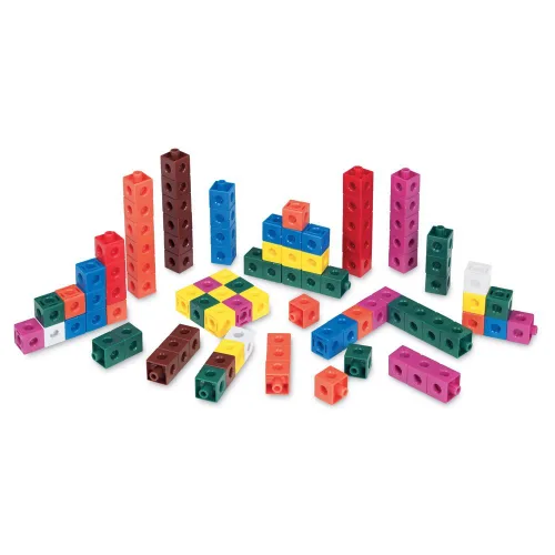 Miniatura 2 de hand2mind Cubitos a presión, cubos de enlace de matemáticas, cubos de plástico, bloques a presión, clasificación de colores, cubos de conexión