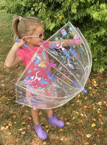 Miniatura 6 de Totes Kids Clear Bubble Umbrella, Ocean Princess