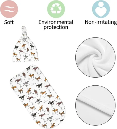 Miniatura 4 de Manta para envolver caballos para bebé, cosas occidentales para bebés con sombrero