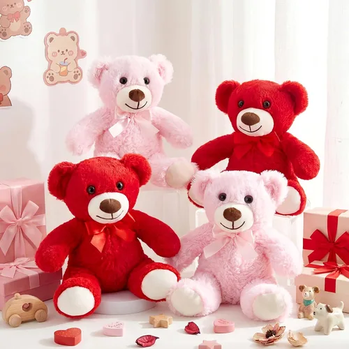 Miniatura 8 de Civaner Paquete de 4 osos de peluche de 14 pulgadas, lindos osos suaves, regalos a granel para mujeres, mejores amigas y novias (azul)