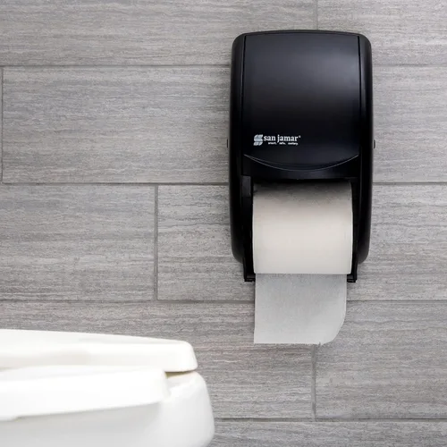 Miniatura 2 de Dispensador doble de papel de baño estándar San Jamar R3500TBK, color perla negra
