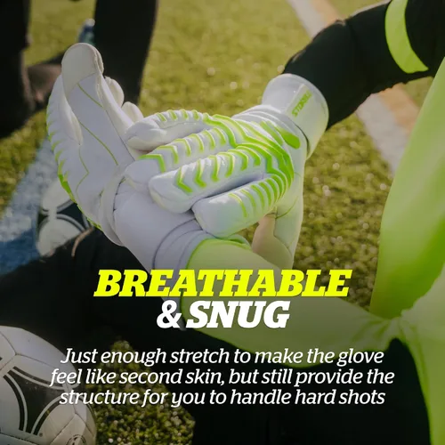 Miniatura 7 de Guantes de portero Storelli Electric, protección de mano de alto impacto con 5 espinas de dedo extraíbles y correa de muñeca Carga Blanca