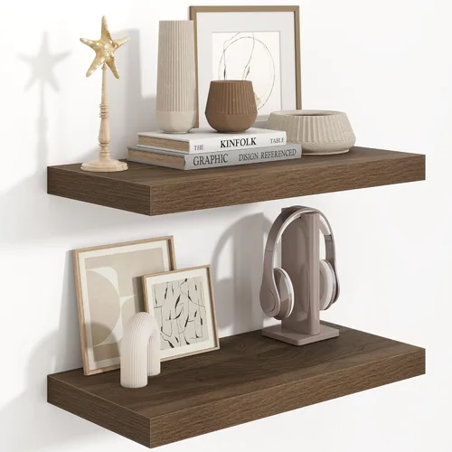 Miniatura 12 de Fun Memories Estantes flotantes de 48 pulgadas, estantes de pared de 9.3 pulgadas de profundidad para baño, sala de estar, dormitorio, cocina