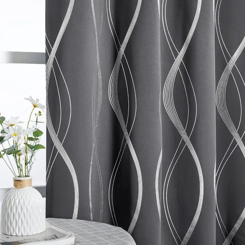 Miniatura 100 de NICETOWN Paneles de Cortinas Opacas para Dormitorio - Tratamiento de Ventanas con Aislamiento Térmico, Ojales Sólidos, Cortinas Opacas con Diseño