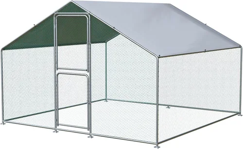 Miniatura 13 de Airynee Gallinero grande, gallineros para 20 pollos, corridos de pollo para patio con agua y cubierta resistente a los rayos UV, techo de cúpula
