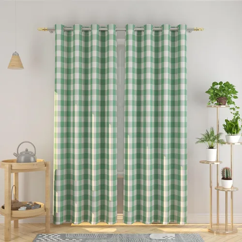 Miniatura 84 de Cortinas de 24 pulgadas de largo con diseño Buffalo Check Gingham Plaid para ventanas de cocina y baño, tratamiento para ventanas con 2 paneles