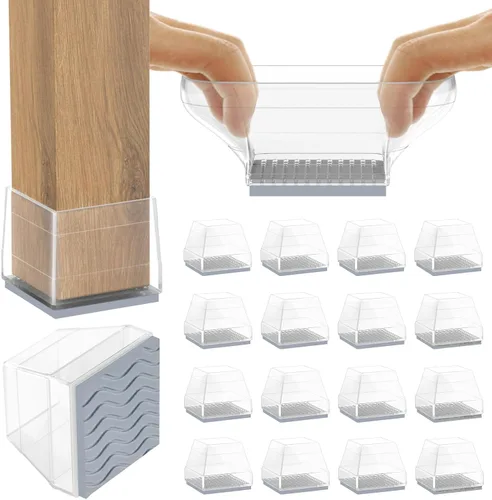 Miniatura 12 de Protectores de suelo rectangulares de 3/4 x 1.5 pulgadas para patas de silla, almohadillas antideslizantes para muebles, suelos de madera dura