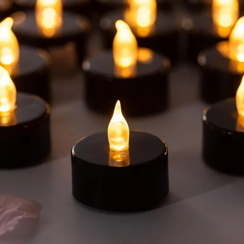 Miniatura 9 de Velas de té sin llama blanca que duran el doble, paquete de 40, pilas incluidas, velas de té realistas, velas de té brillantes parpadeantes, velas