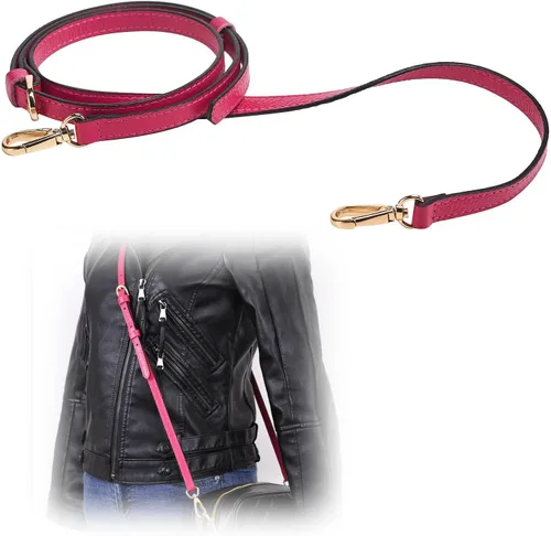 Miniatura 9 de LIVE UP Correa de Bolso de Cuero Genuino de Grano Completo Repuesto para Bolsos Cruzados y Carteras Plateado