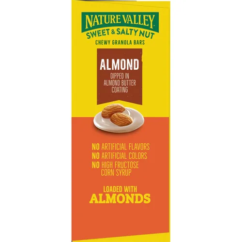 Miniatura 7 de Nature Valley Barras de granola de nueces dulces y saladas, almendra, 15 barras, 18 onzas
