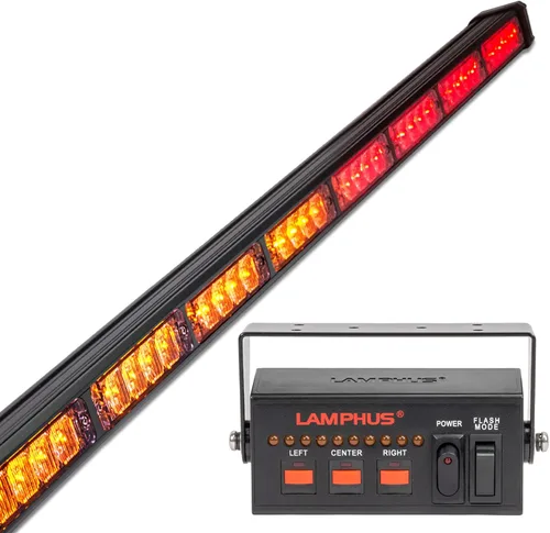 Miniatura 26 de LAMPHUS SolarBlast SBLS104 barra de luces LED de alerta de emergencia e indicación de tránsito, 47 pulgadas, 40 W - ÁMBAR AZUL, ámbar / blanco
