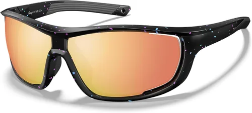 CARFIA Lentes de sol deportivos polarizados para hombres y mujeres, lentes únicos laterales de ventilación para béisbol, correr, ciclismo 6. Marco