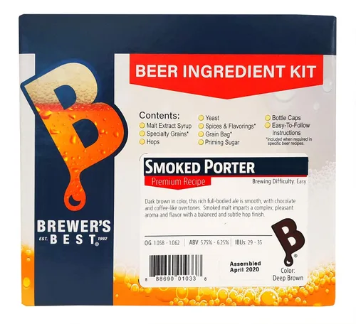 Miniatura 3 de Brewer's Best - 1033 - Kit de ingredientes de cerveza casera (5 galones), (Porter ahumado) Marrón