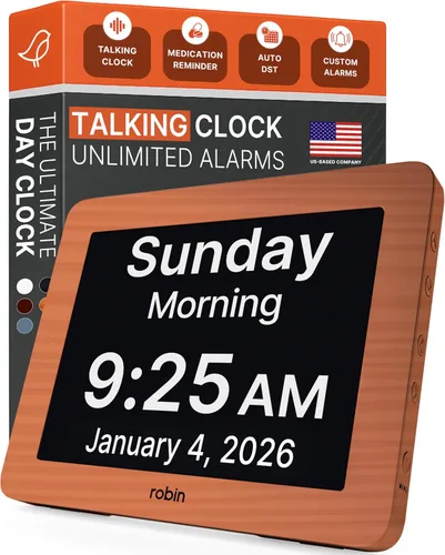 Miniatura 16 de Robin Reloj 2026 con día y fecha para ancianos, relojes para personas mayores, reloj de demencia, calendario digital para ancianos, relojes de noche