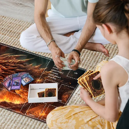 Miniatura 6 de Tapete de juego para MTG Card Playmat con zona, tapete de juego para MTG TCG de 24 x 14 pulgadas, tapete de juego antideslizante para tablero