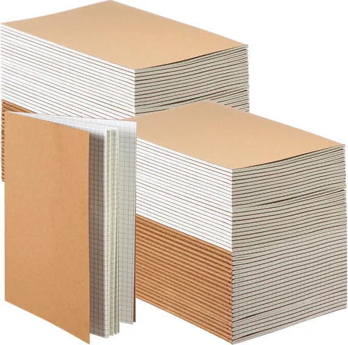Miniatura 16 de Mimorou 100 piezas de cuadernos diarios a granel - Cuadernos kraft de tapa blanda A5 pequeños de 5.5 pulgadas x 8.3 pulgadas con 60 páginas 30 hojas