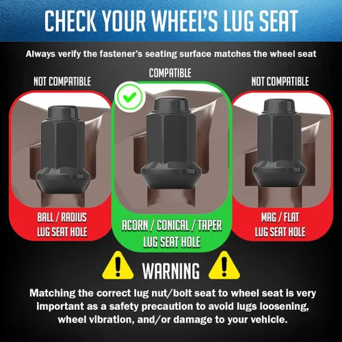 Miniatura 6 de Wheel Accessories Parts 16 tuercas de rosca M10x1.25 Bulge Bellota de 1.26 pulgadas de largo, color negro, hexagonal de 0.551 in para Artic Cat