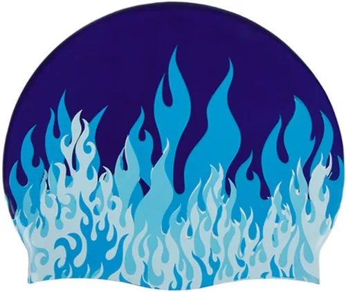Miniatura 25 de Sporti Gorra de natación de silicona con diseño gráfico con altura de 7.6 pulgadas, apertura de 7.5 pulgadas, gorra de natación antideslizante