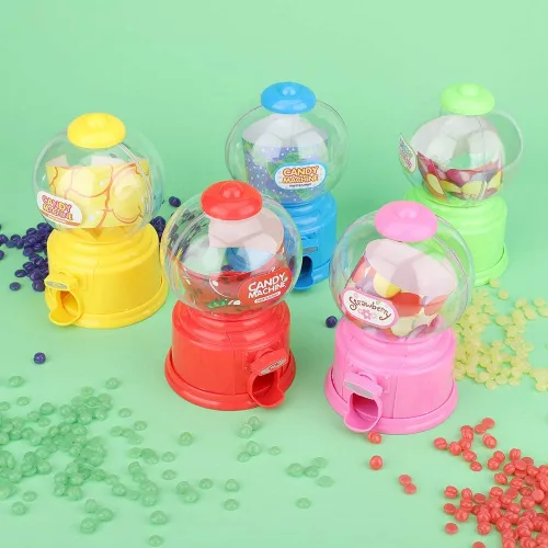 Miniatura 8 de Fdit Máquina portátil de caramelo para niños Mini dispensador de bolas de goma de plástico Regalo de jardín de infantes (azul)