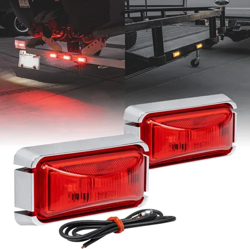 Miniatura 19 de TRUE MODS 2 piezas 2.5" Luz LED roja para remolque con bisel negro [DOT FMVSS 108] [SAE P2PC] [montaje superficial] [impermeable IP67] luces de Rojo