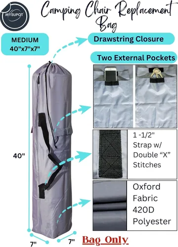 Miniatura 3 de Bolsa de repuesto para silla de camping plegable, silla de campamento portátil, hamaca, esterilla de yoga, paraguas, tiendas de campaña, trípodes