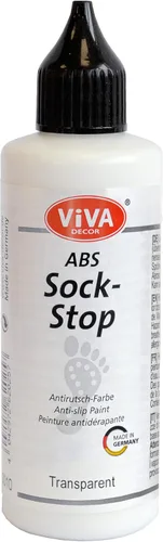 Viva Decor ABS Sock Stop (82 ml, Transparente) - Pintura para telas antideslizante para calcetines, alfombrillas de baño y más - Sin látex, a base