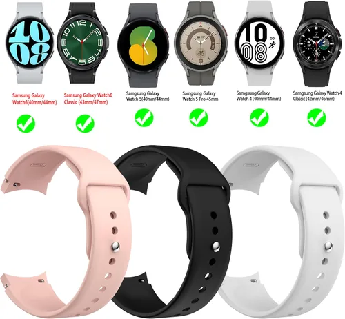 Miniatura 8 de Correas deportivas para Samsung Galaxy Watch 7/6/5/4/FE Band 1.575 in 1.732 in/Watch 6 Classic 1.850 in 1.693 in/Watch 4 Classic 1.811 in 1.654 in